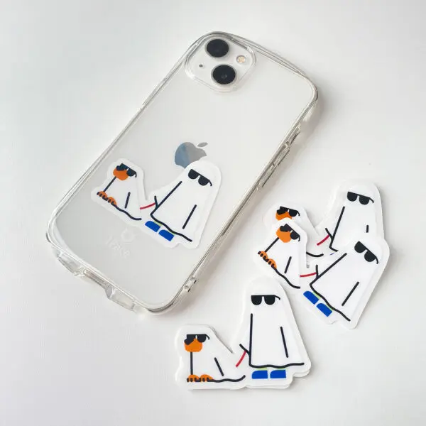 スマホサイズステッカー(クリア) ghost - BawWow